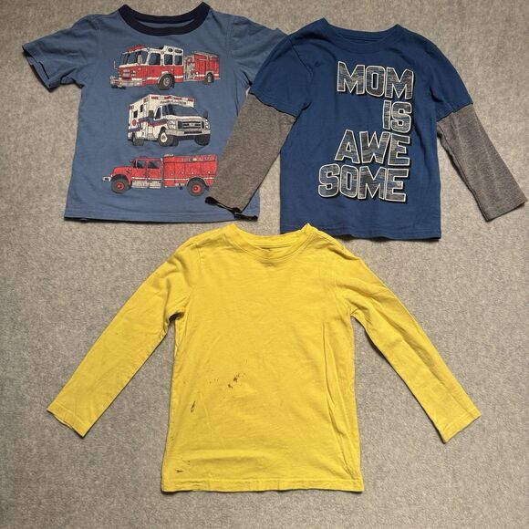 Primary Long Sleeve Top Bundle Boy 4T Base Layer Fruit Loom Pajama Play Cond - Picture 8 of 10